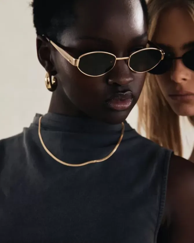 Luv Lou Eyewear>The Boston - Gold/Brown