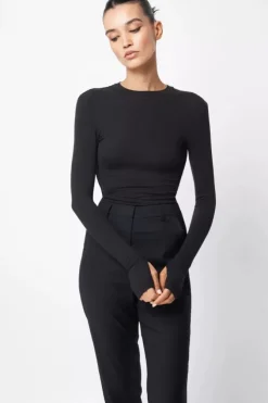 Mossman Tops>The Brooklyn Top - Black