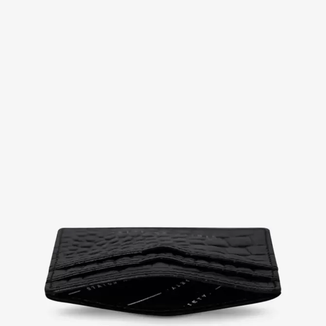 Status Anxiety Wallets>Together For Now - Black Croc Emboss