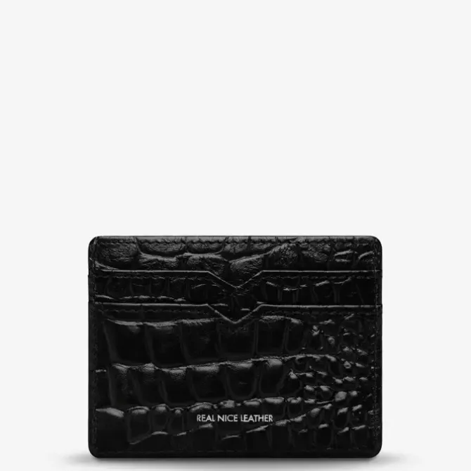 Status Anxiety Wallets>Together For Now - Black Croc Emboss