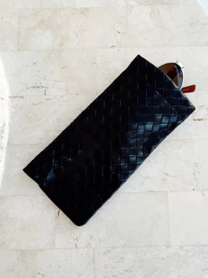 Golden Tribe Eyewear>Woven Sunglasses Case - Black