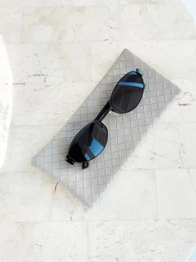 Golden Tribe Eyewear>Woven Sunglasses Case - Grey